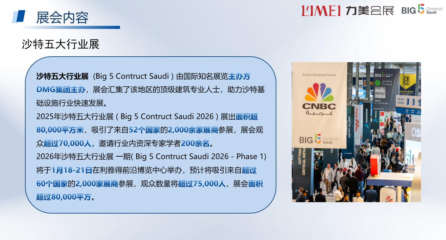 2026年沙特五大行业展（big5）简介