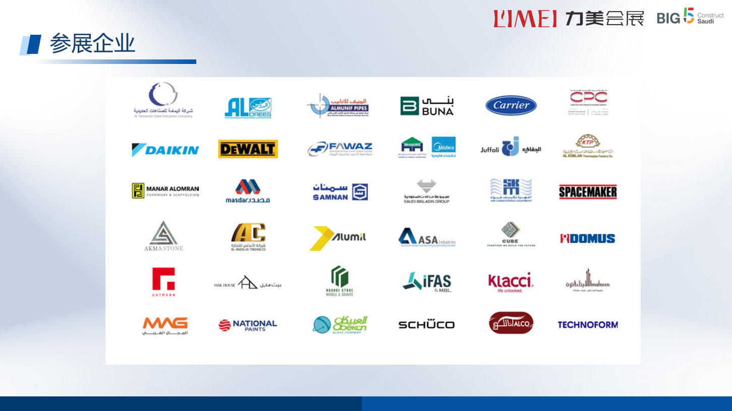 2026年沙特五大行业展（big5）部分参展企业